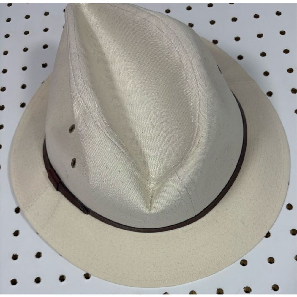 Eddie Bauer Vintage Safari Fedora Bucket Hat Canvas Made In Usa Size L View 2